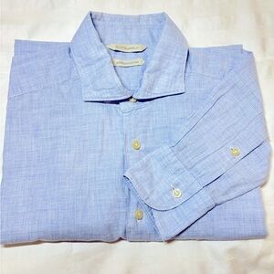 Suitsupply Men's Blue Dress Shirt  Slim Fit  40 15 3/4